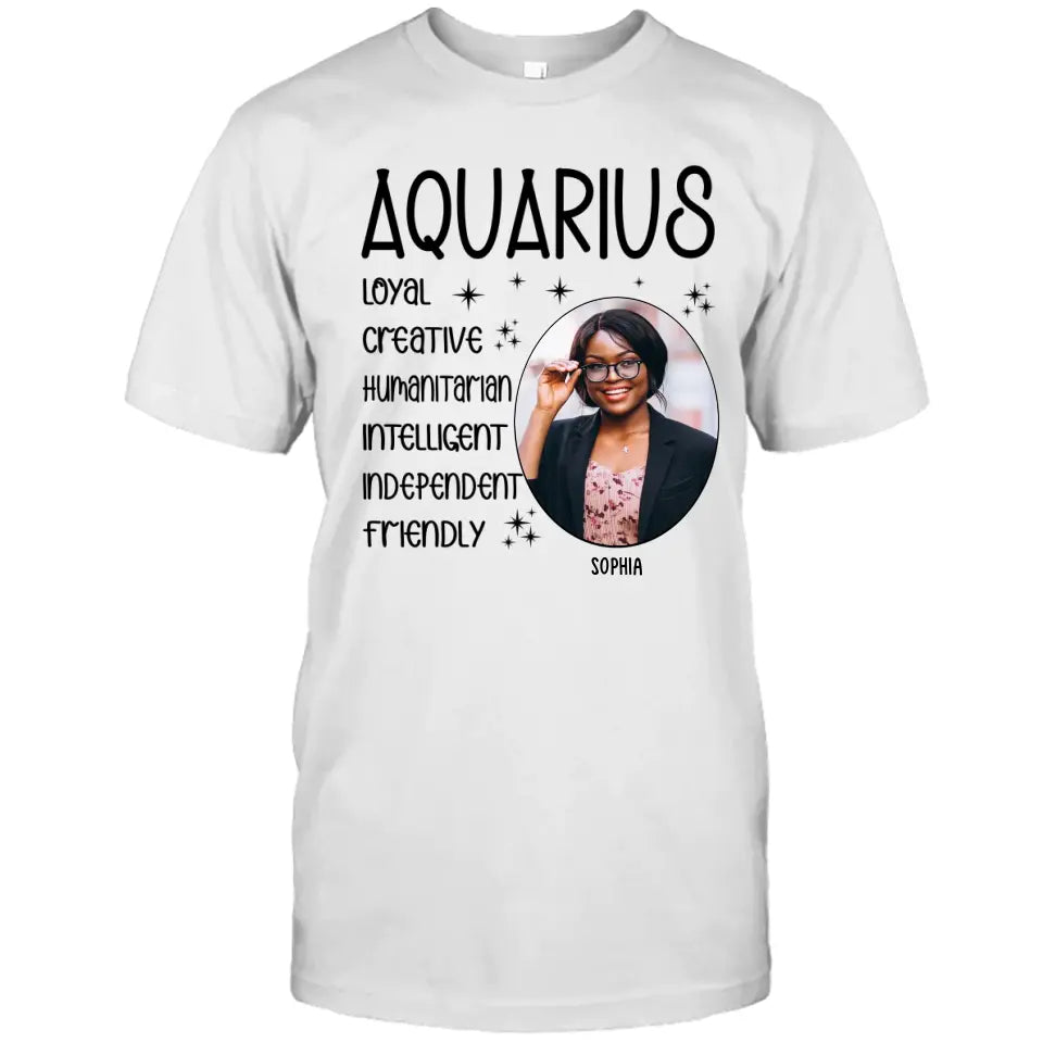 (20% OFF) - Custom Photo - Personalized 12 Zodiac Signs - Custom T-Shirt and Hoodie - Gift For Birthday