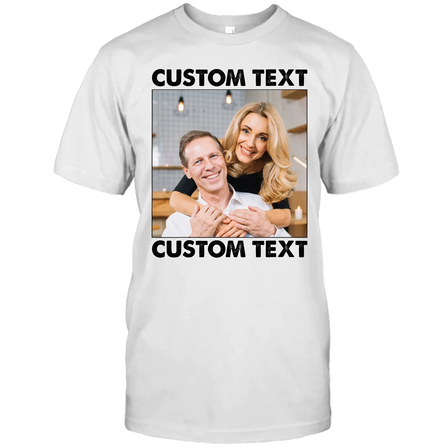 (30% OFF) - Custom Photo and Text - Light Color Shirt – Perfect Gift for Anybody - For Any Occasion, Anniversary or Special Event