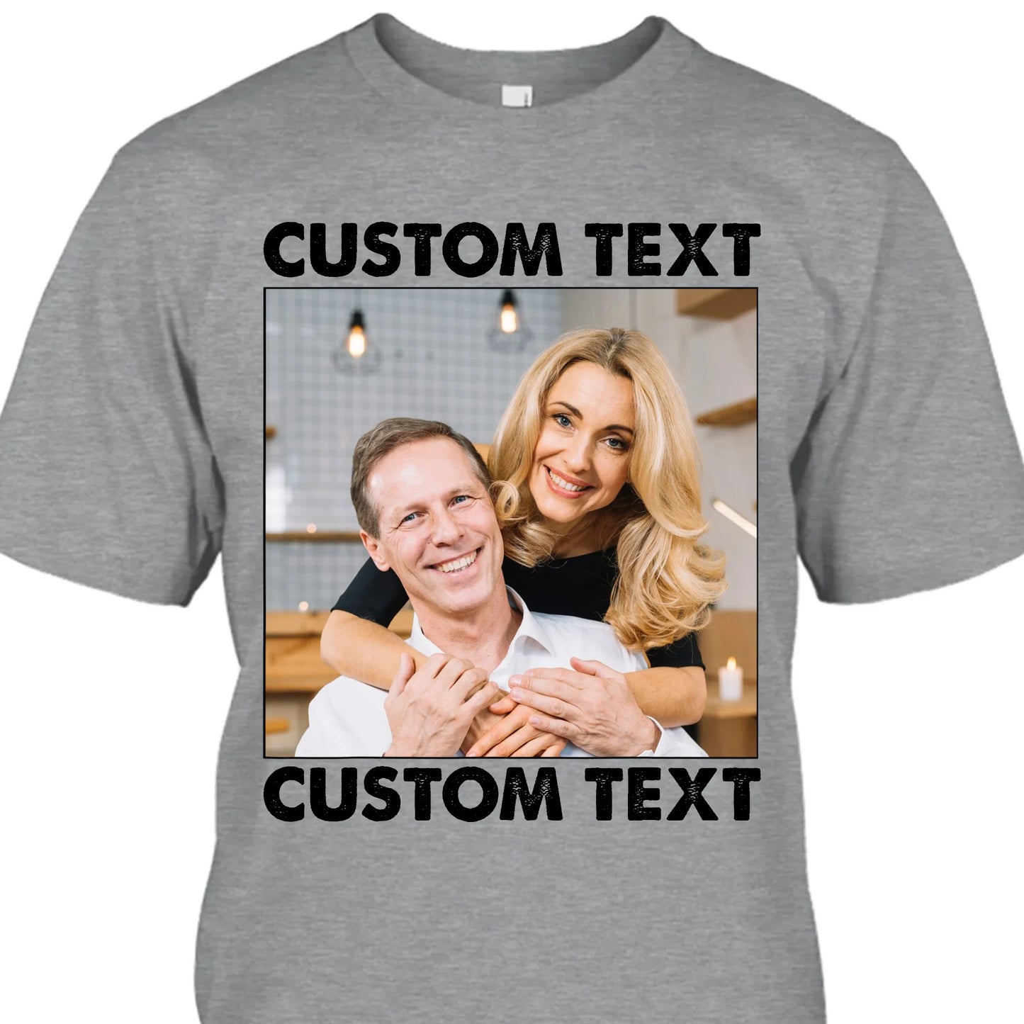(30% OFF) - Custom Photo and Text - Light Color Shirt – Perfect Gift for Anybody - For Any Occasion, Anniversary or Special Event