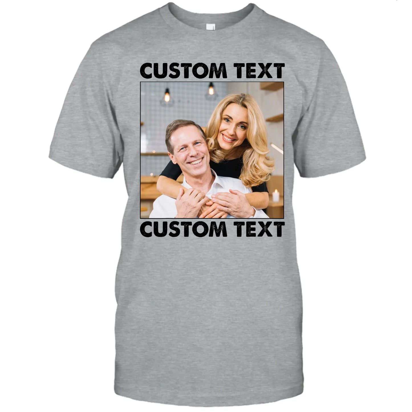 (30% OFF) - Custom Photo and Text - Light Color Shirt – Perfect Gift for Anybody - For Any Occasion, Anniversary or Special Event