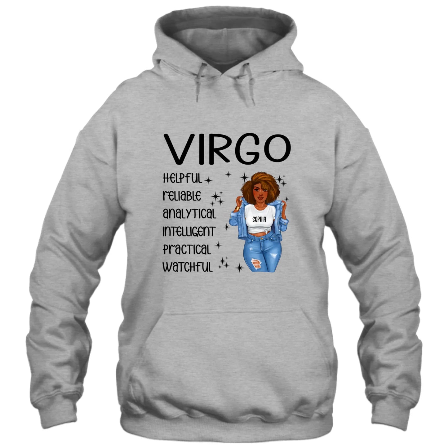 (20% OFF) - Personalized 12 Zodiac Signs - Denim Girl - Custom T-Shirt and Hoodie - Gift For Birthday