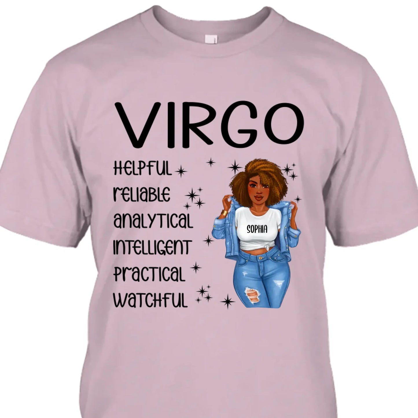 (20% OFF) - Personalized 12 Zodiac Signs - Denim Girl - Custom T-Shirt and Hoodie - Gift For Birthday