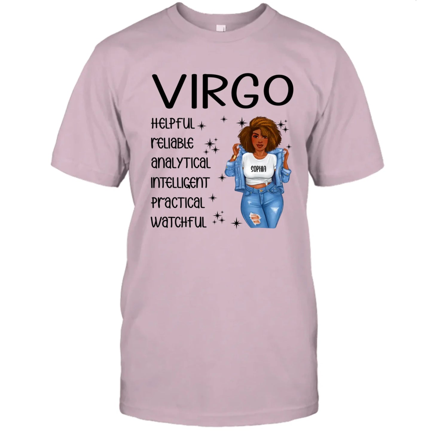 (20% OFF) - Personalized 12 Zodiac Signs - Denim Girl - Custom T-Shirt and Hoodie - Gift For Birthday