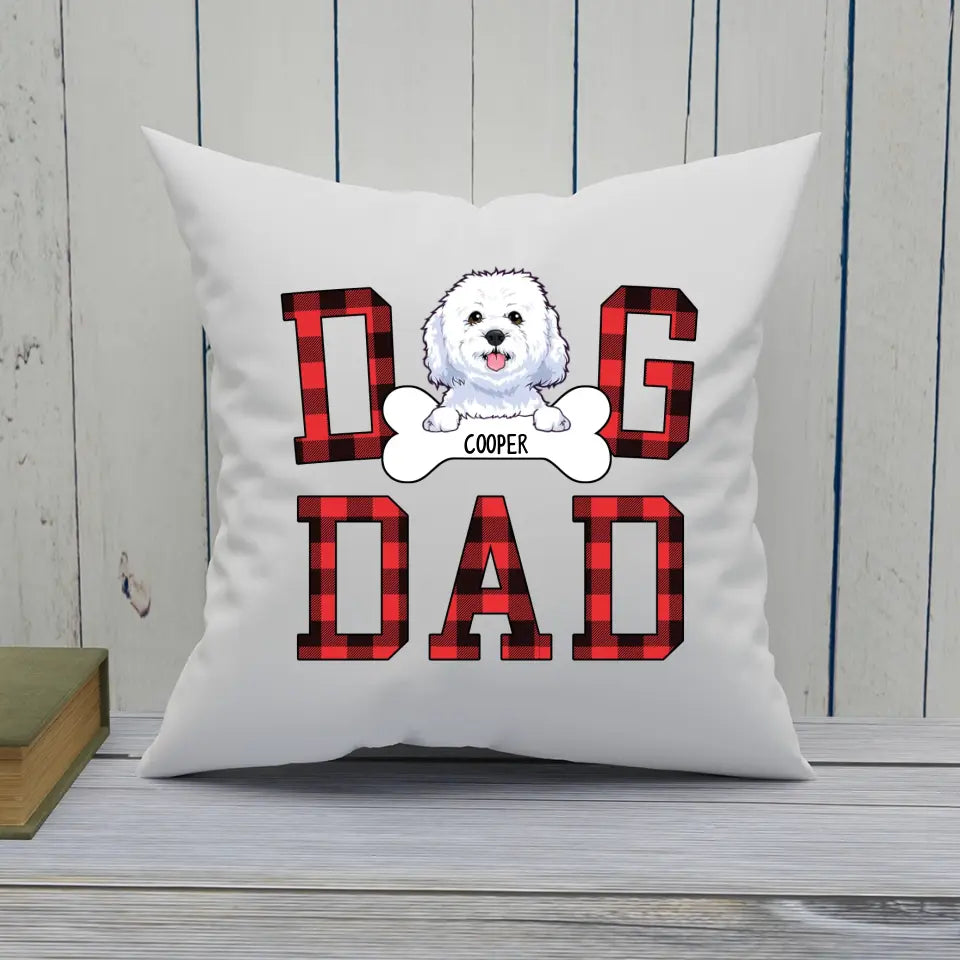 Dog Dad - Personalized Dog Breeds Pillow - Custom Gift for Dog Lovers - Gift for Father's Day, Christmas