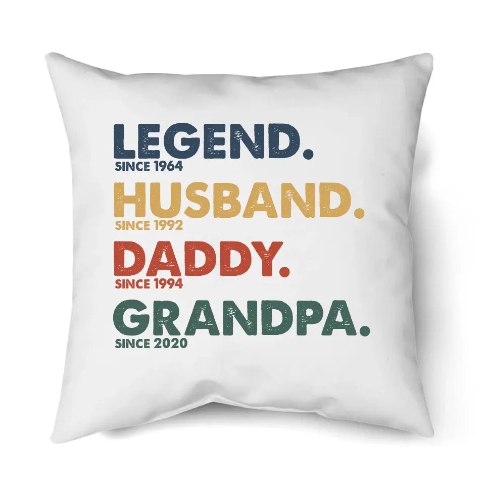 Vintage Legend Husband Daddy Grandpa - Personalized Pillow