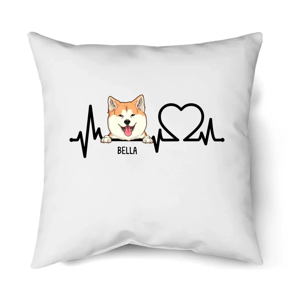 Dog Heartbeat - Personalized Dog Breeds Pillow