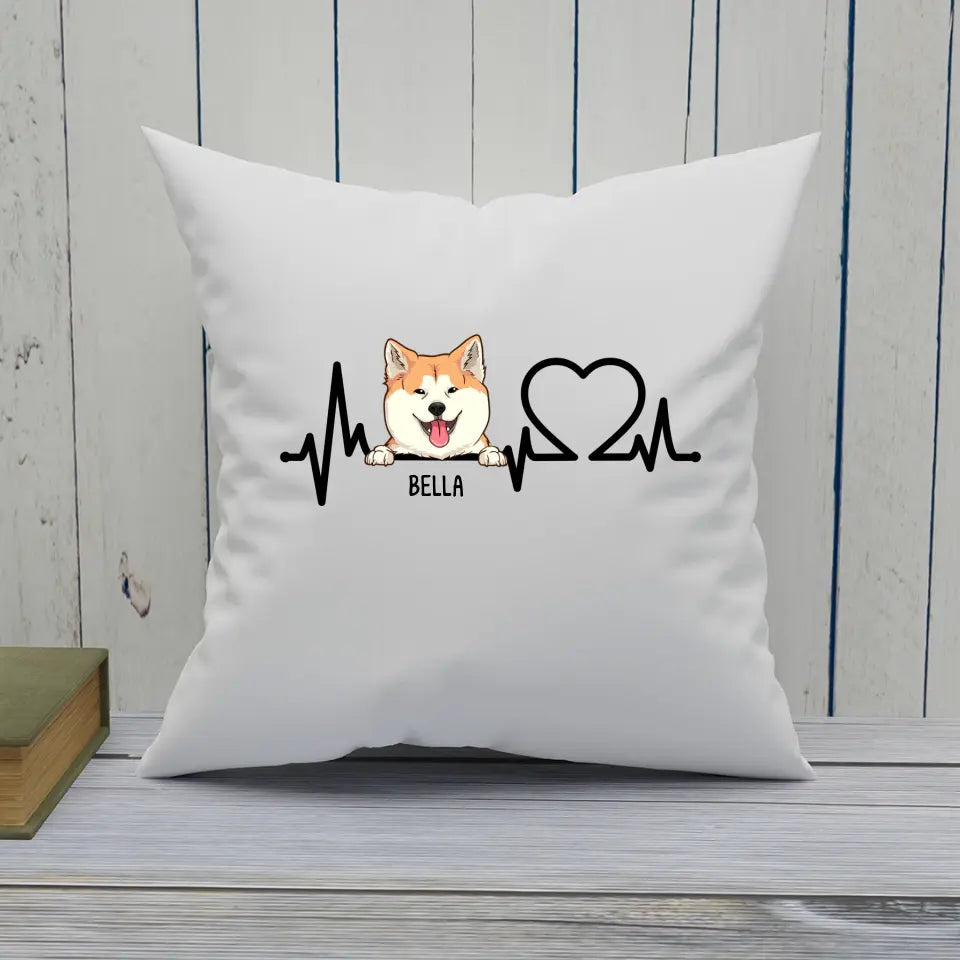 Dog Heartbeat - Personalized Dog Breeds Pillow - Custom Gift for Dog Lovers - Mother's Day, Father's Day, Christmas Gift