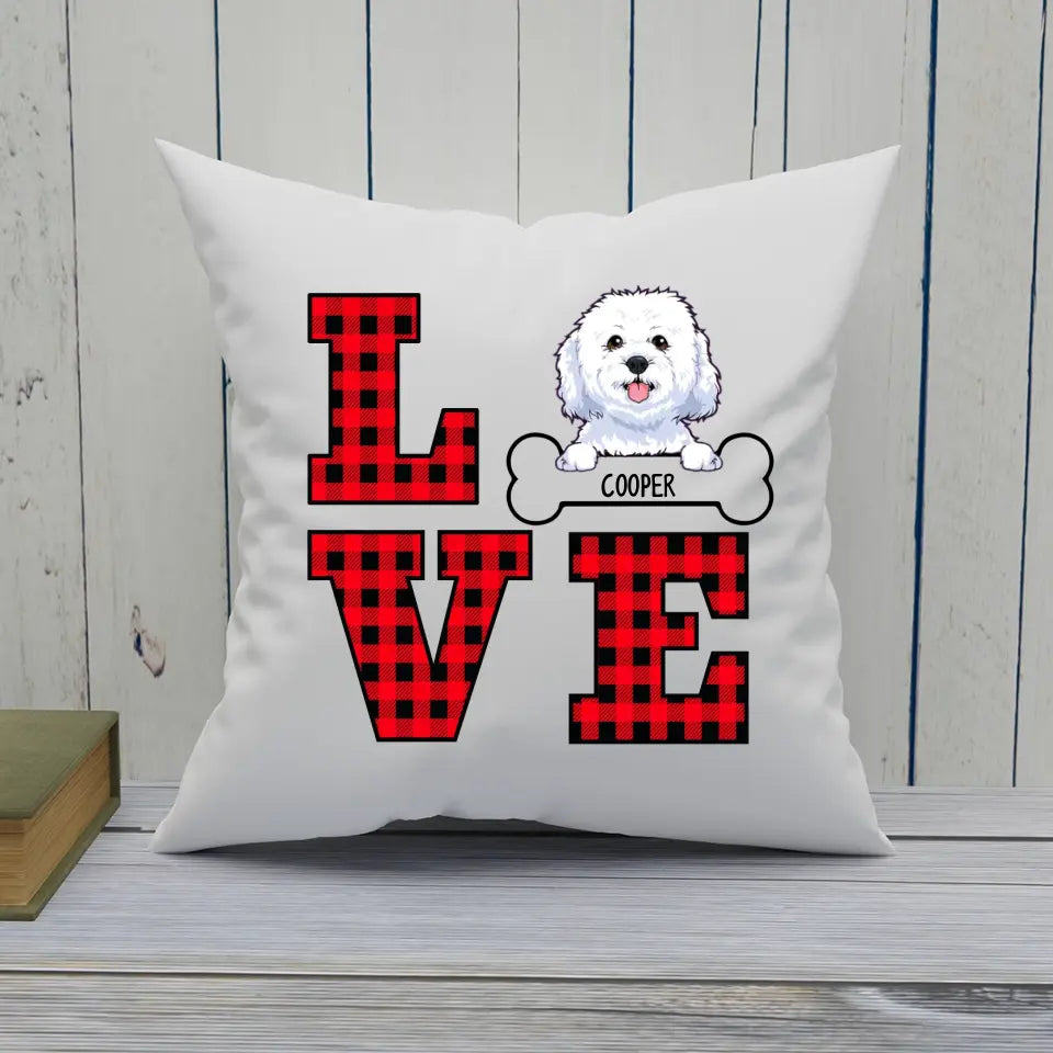 Love Dog - Personalized Dog Breeds Pillow - Gift for Dog Lovers - Mother's Day, Father's Day, Christmas Gifts